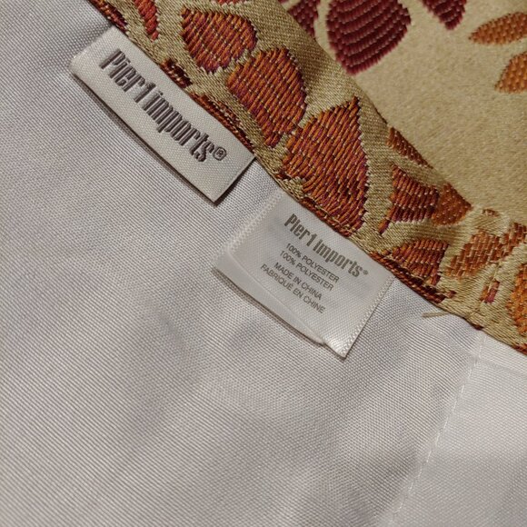 Pier 1 Imports Satinated Floral Shimmery Lined Curtain Set 50x84" (2) - Picture 7 of 9